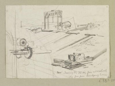 Trial Prooving the 35 ton gun at Woolwich gun from bombproof house