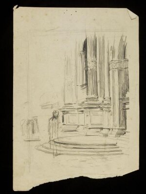 Interior of Santa Maria della Salute, Venice, with figure