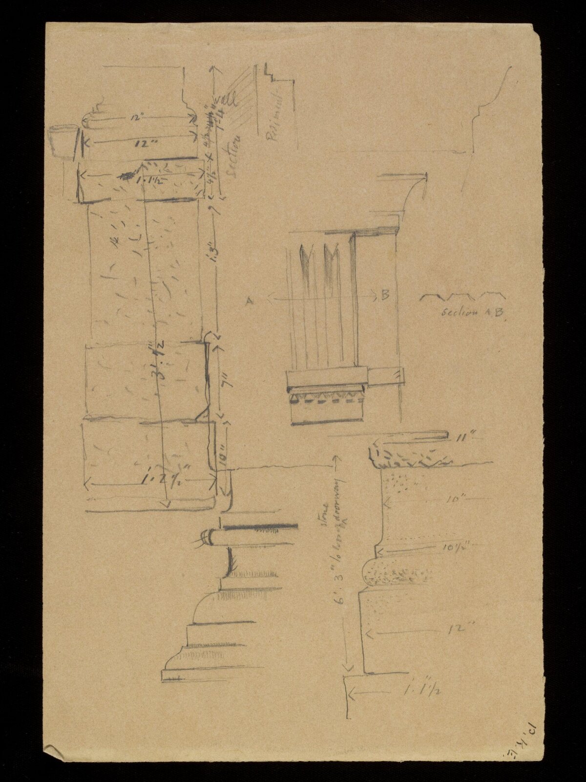 Architectural sketches, Luke Fildes, ca. 1860-1927
