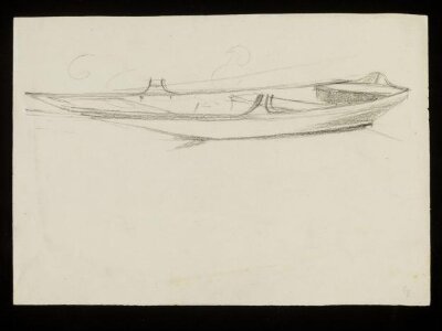 A flat bottom rowing boat