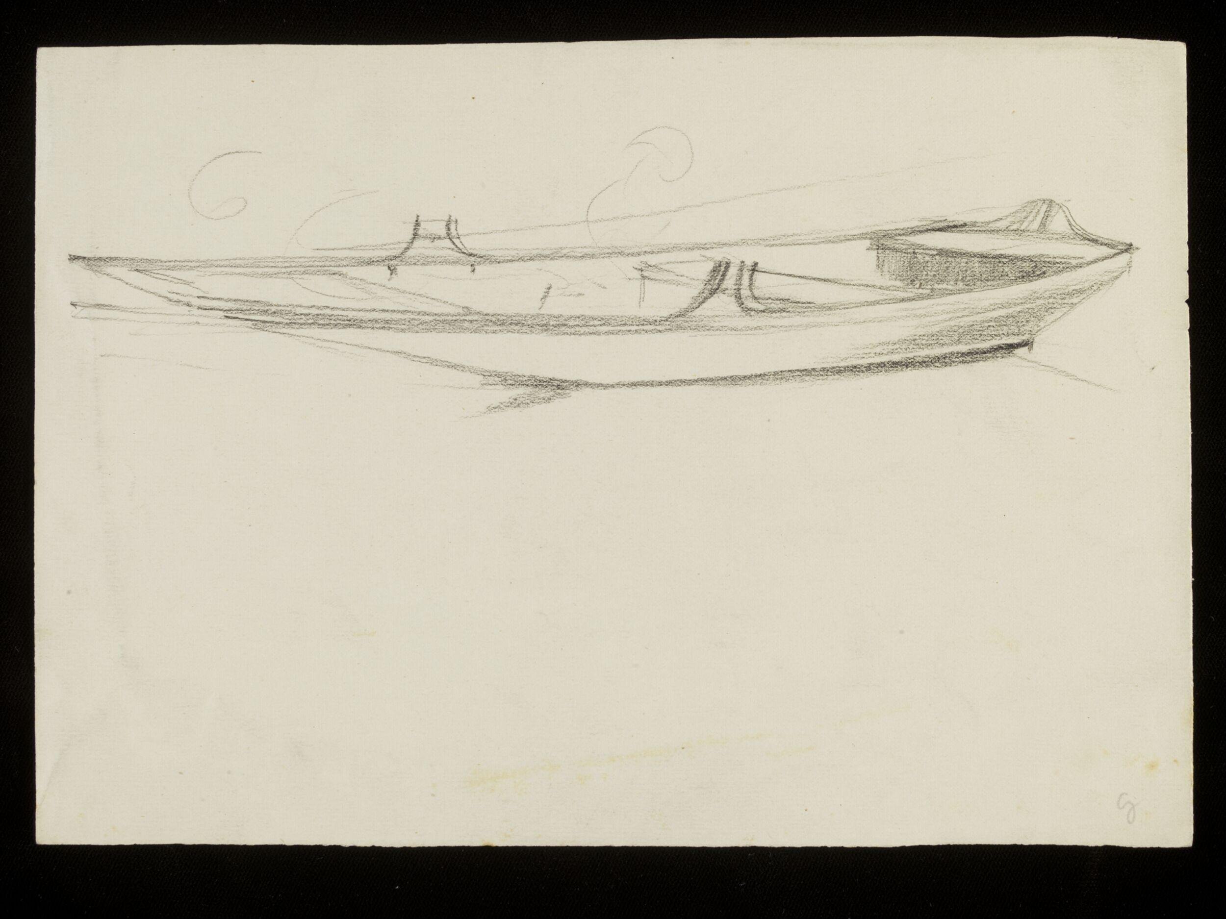 A flat bottom rowing boat