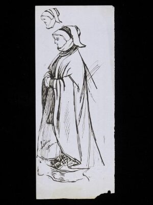 Woman wearing a coif