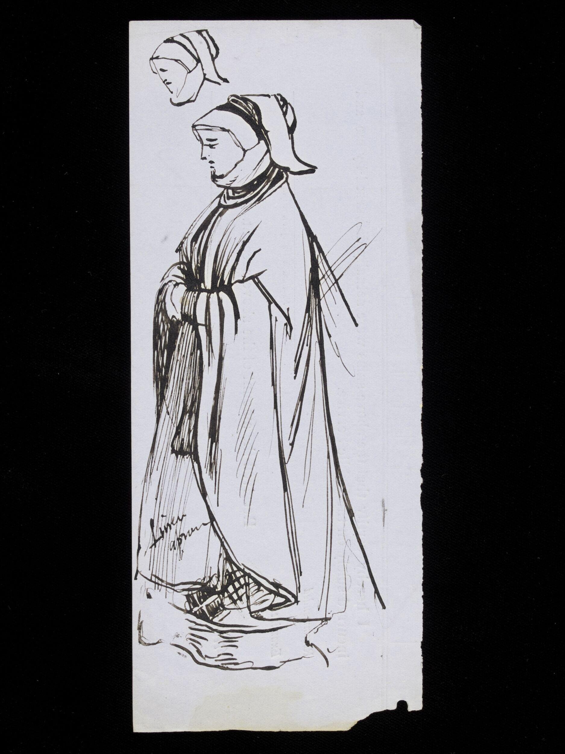 Woman wearing a coif