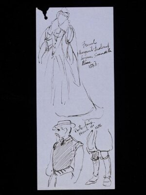 A woman and a man in French style costume