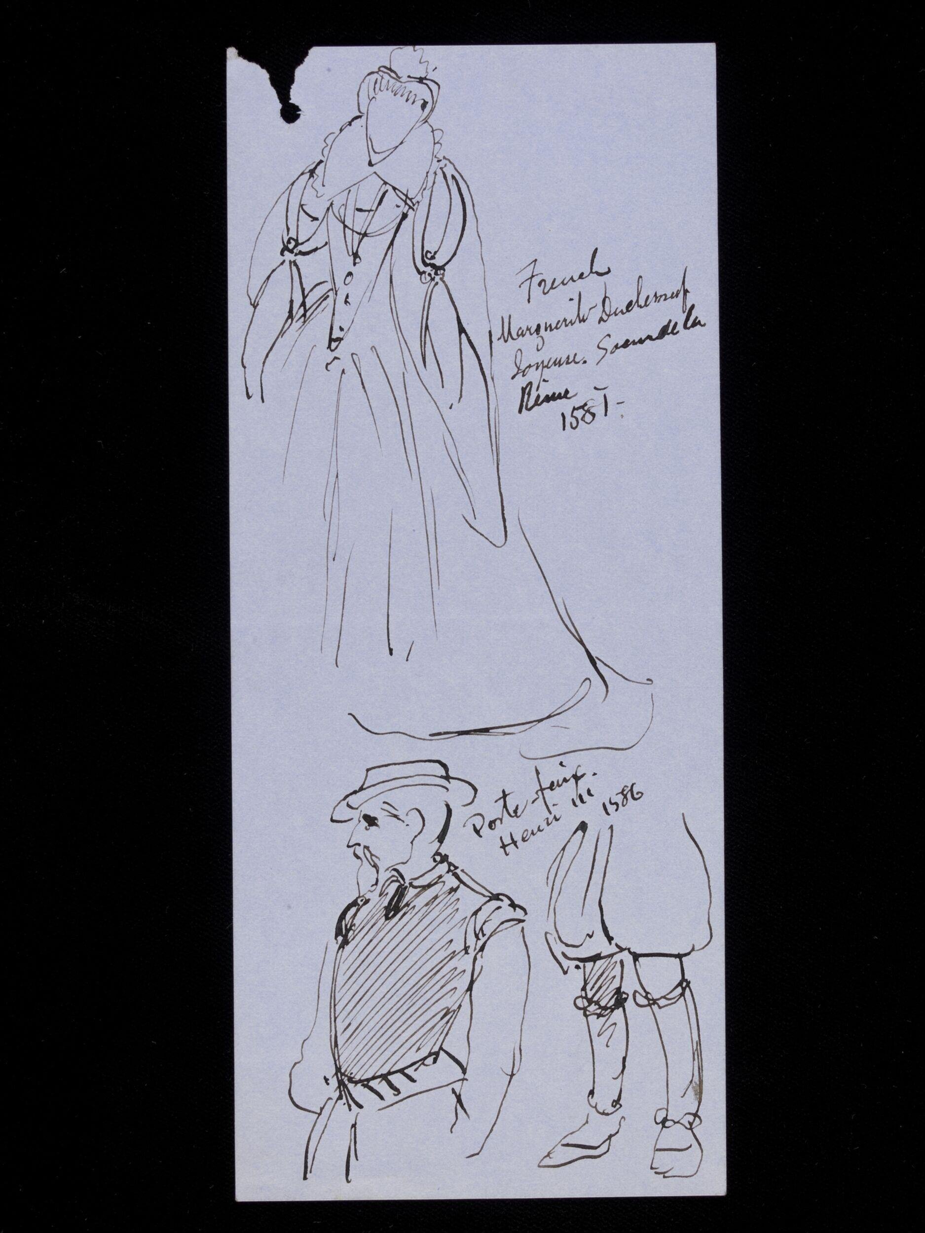 A woman and a man in French style costume