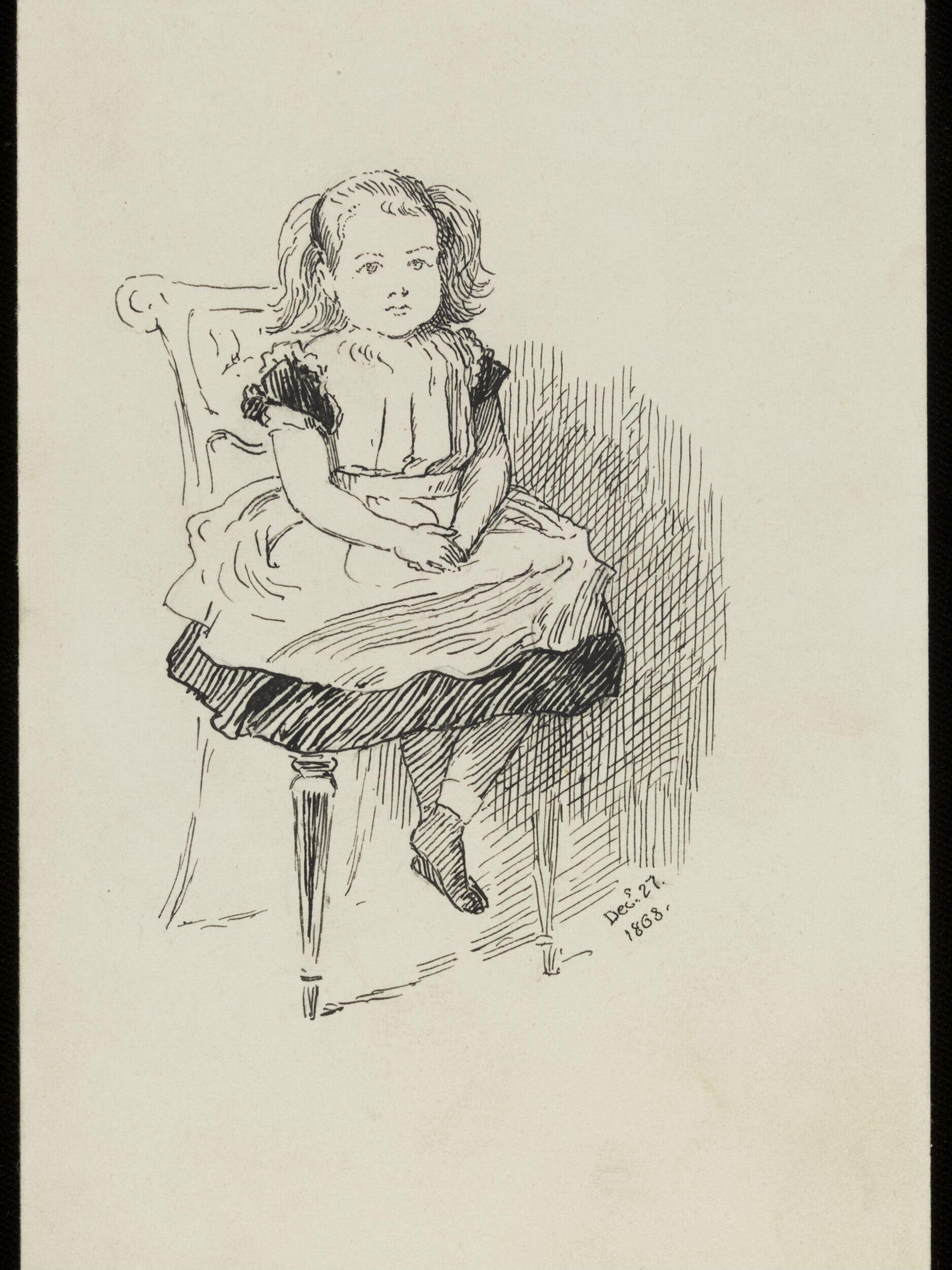 Young girl seated on a chair