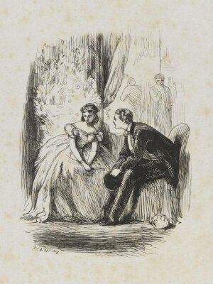 Seated man and woman