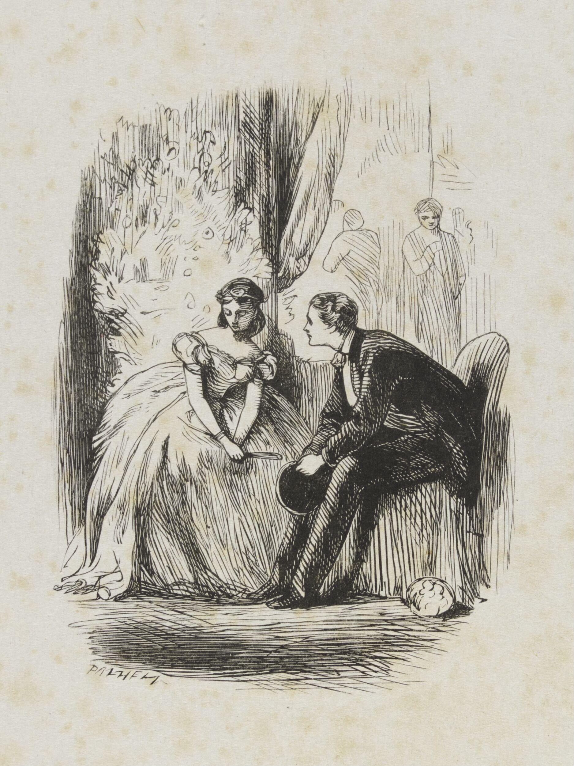 Seated man and woman