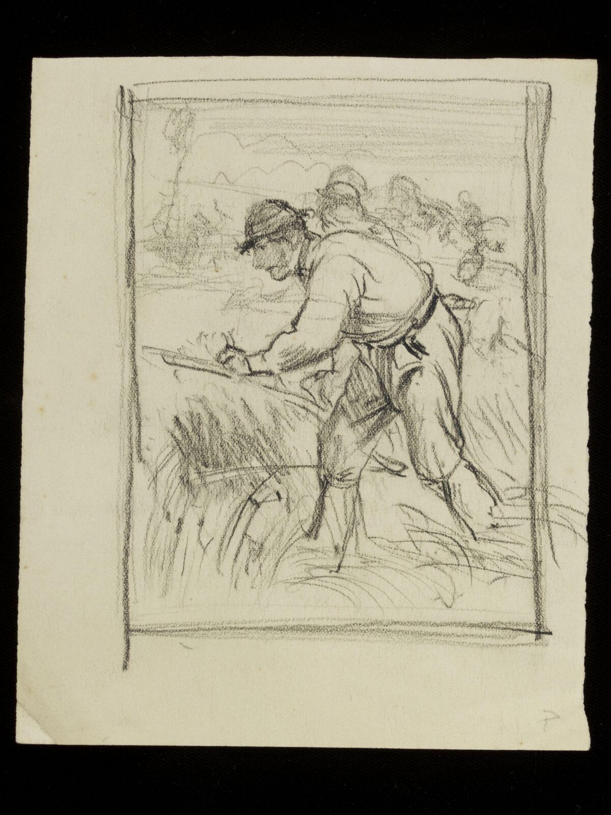 Man working in a field, Luke Fildes, ca. 1860-1927
