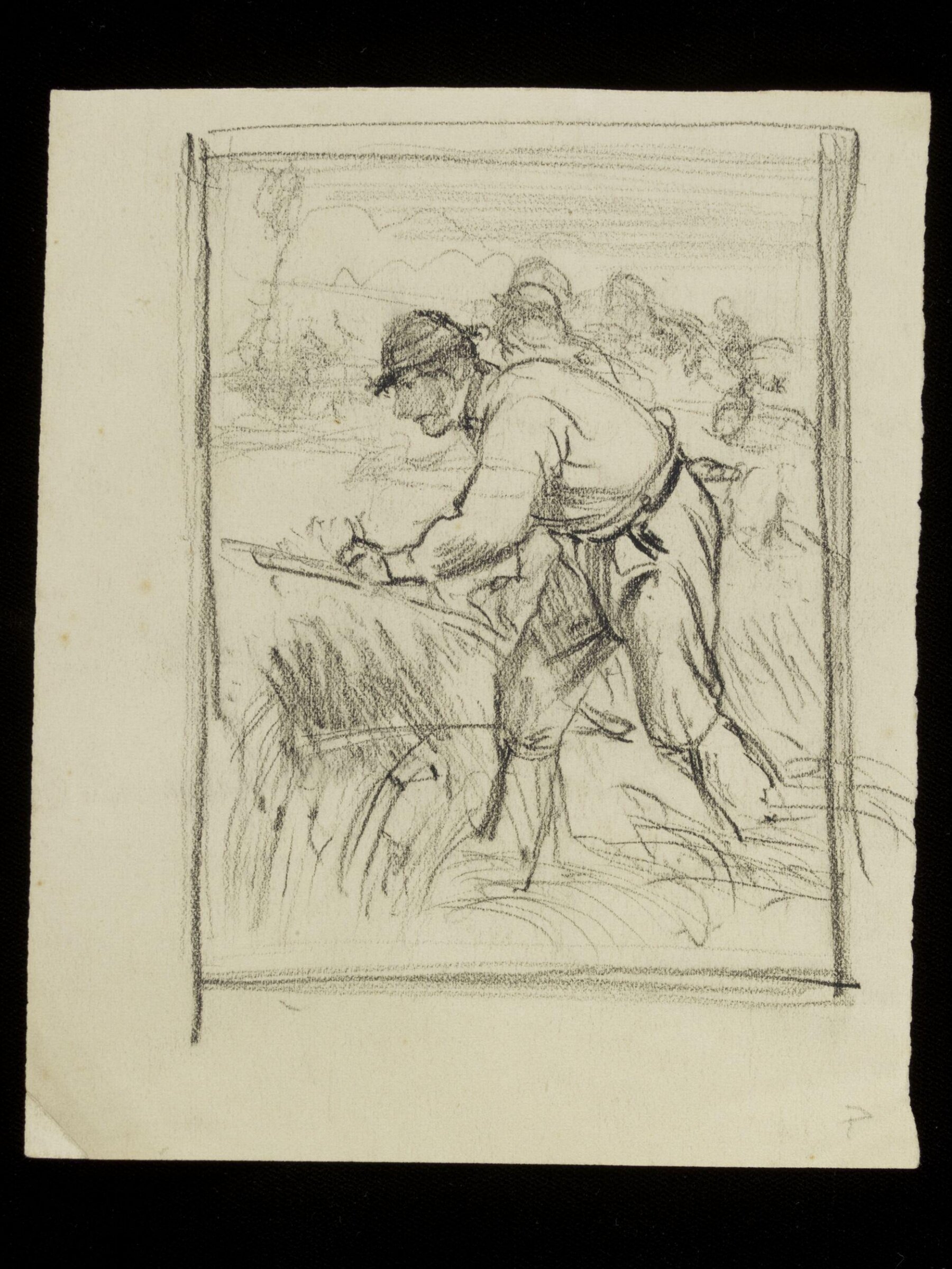 Man working in a field, Luke Fildes, ca. 1860-1927