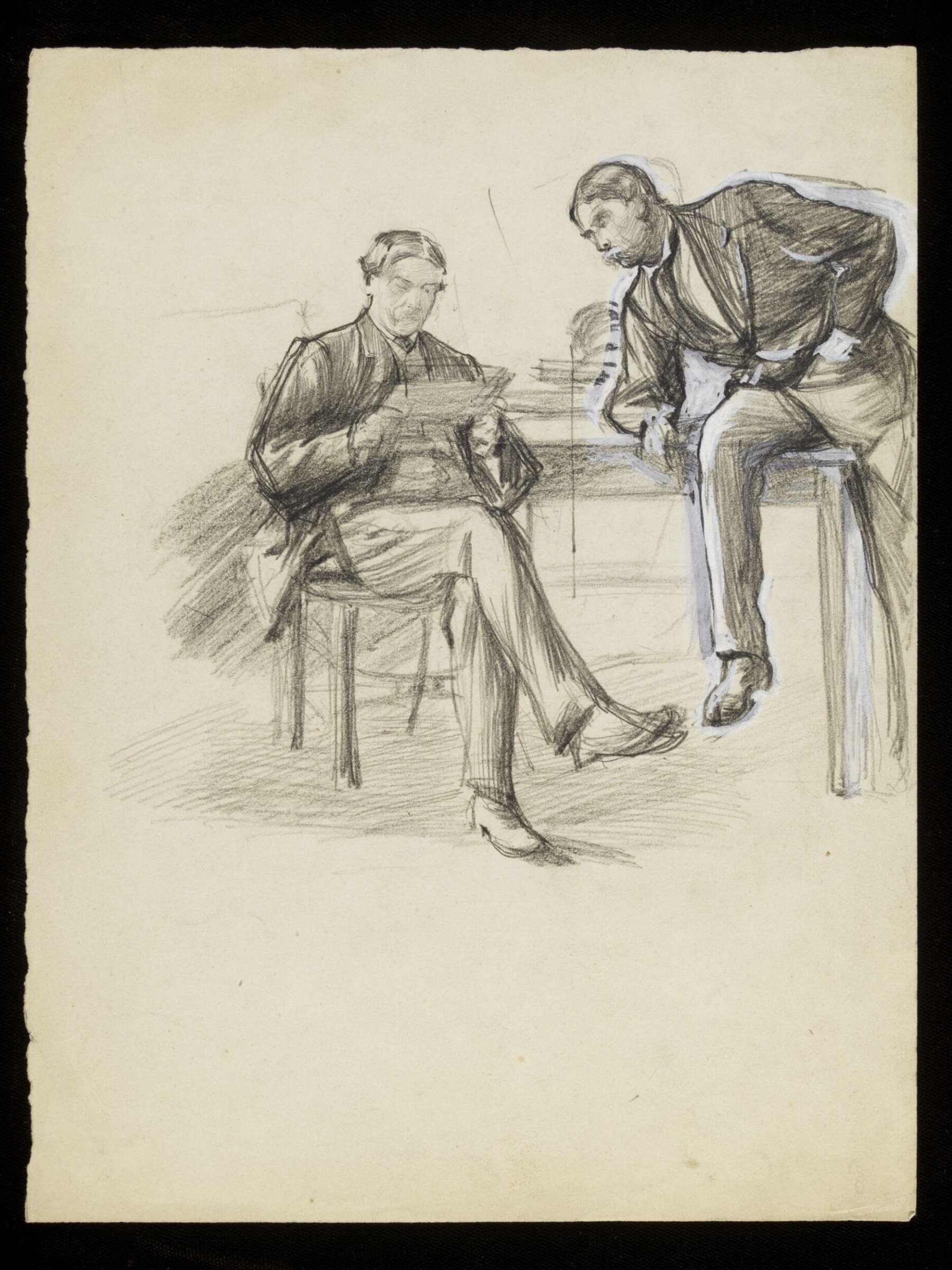 Two smartly dressed men, Luke Fildes, ca. 1860-1927