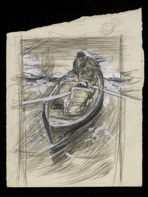 Man in a rowing boat