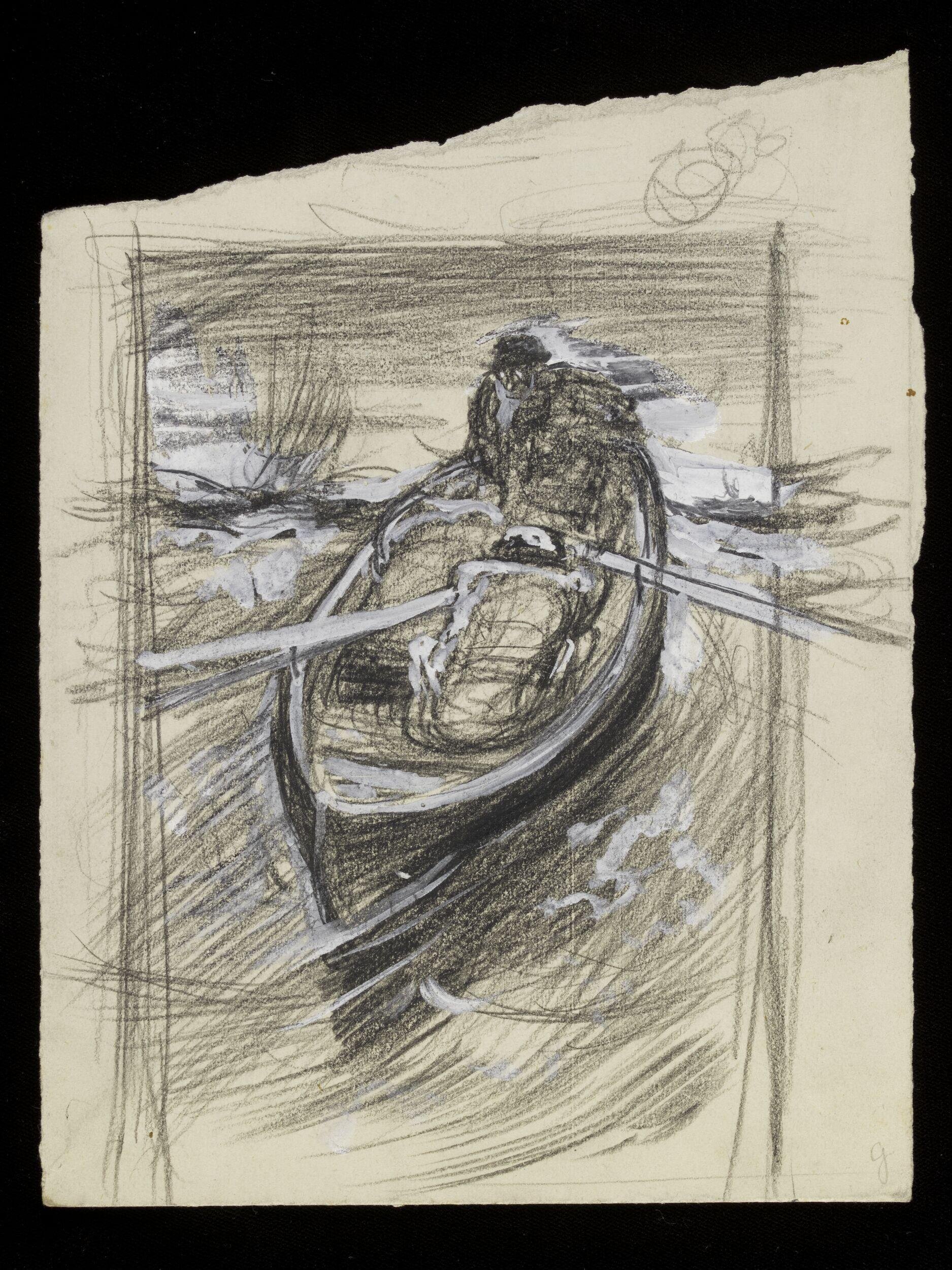 Man in a rowing boat