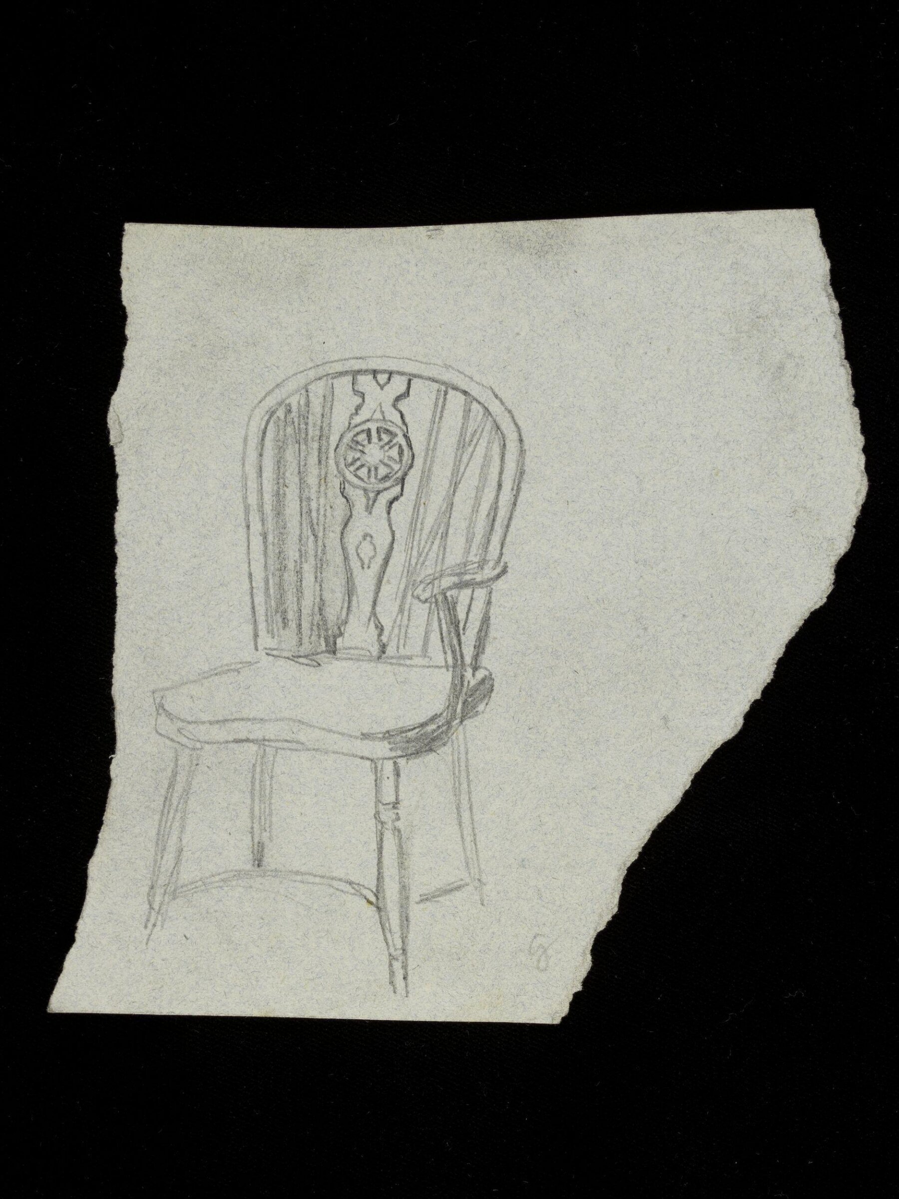 Wooden chair, Luke Fildes, ca. 1860-1927