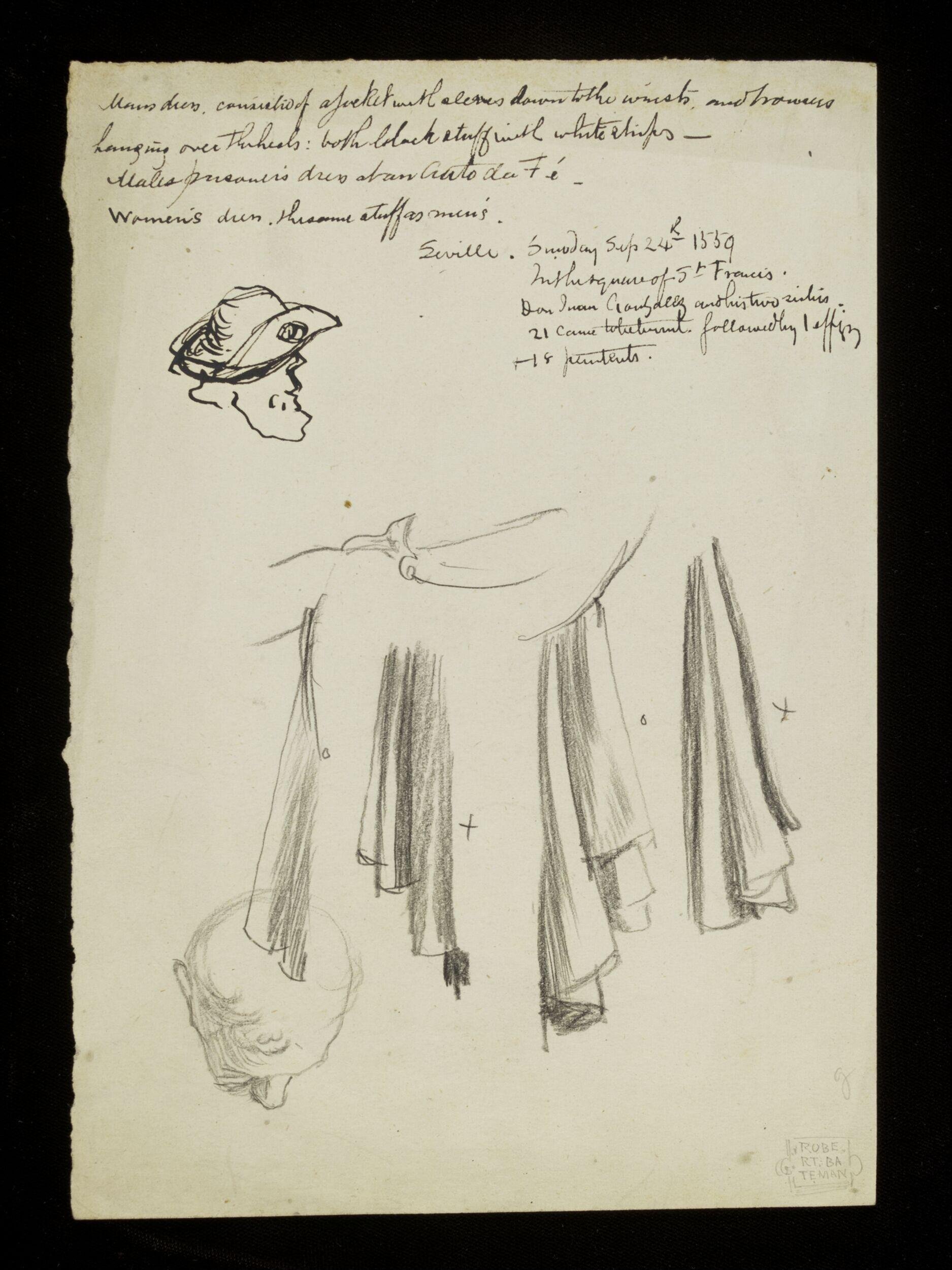 Four slight sketches (possibly of drapery?)