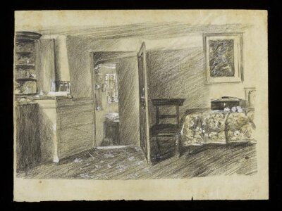 Interior of a room with an open doorway