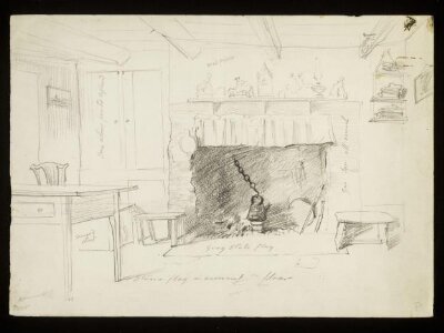 Interior with fireplace