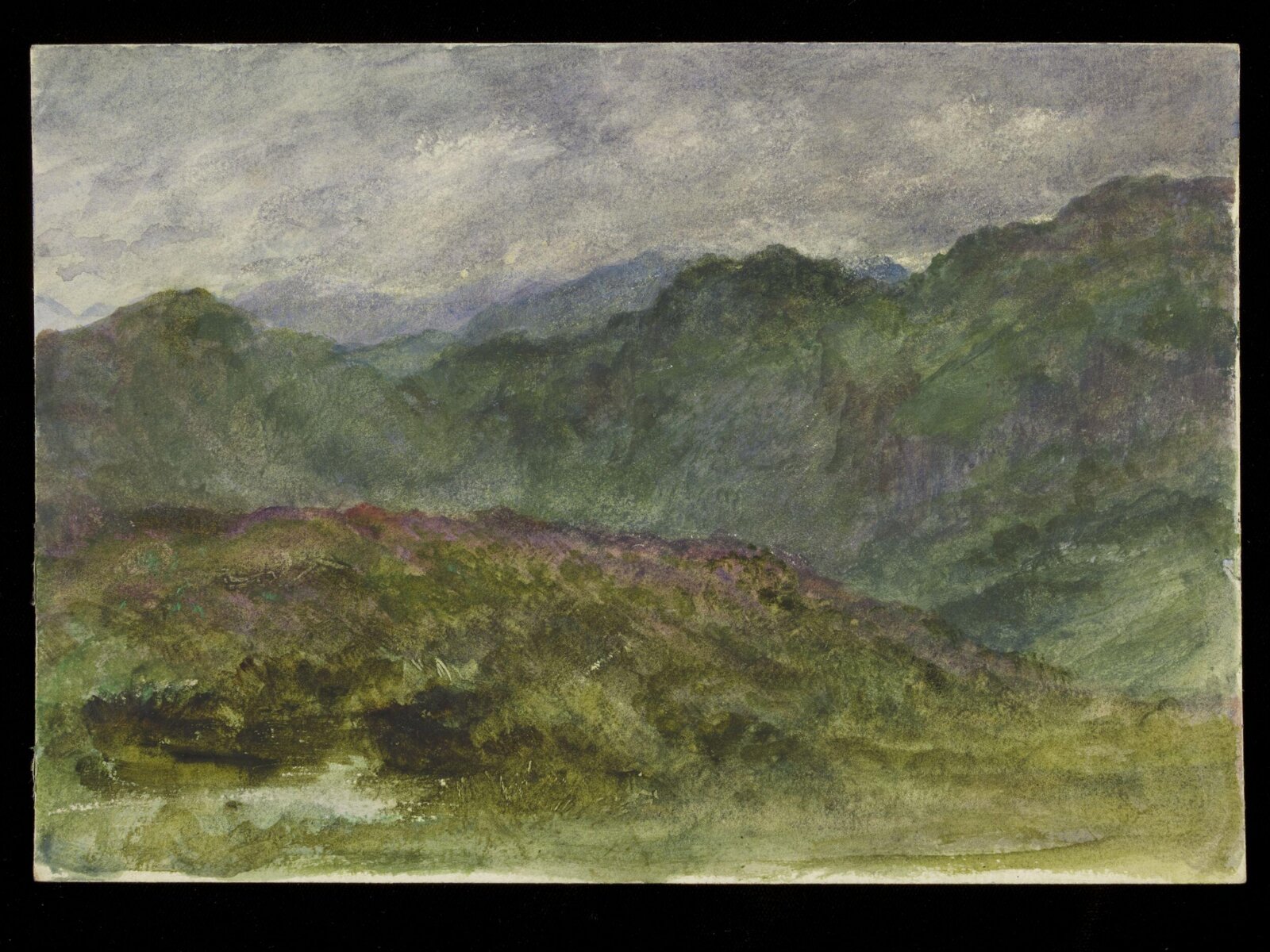 A Mountainous range under a heavy sky, Luke Fildes, ca. 1860-1927