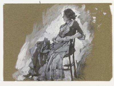 A Seated woman