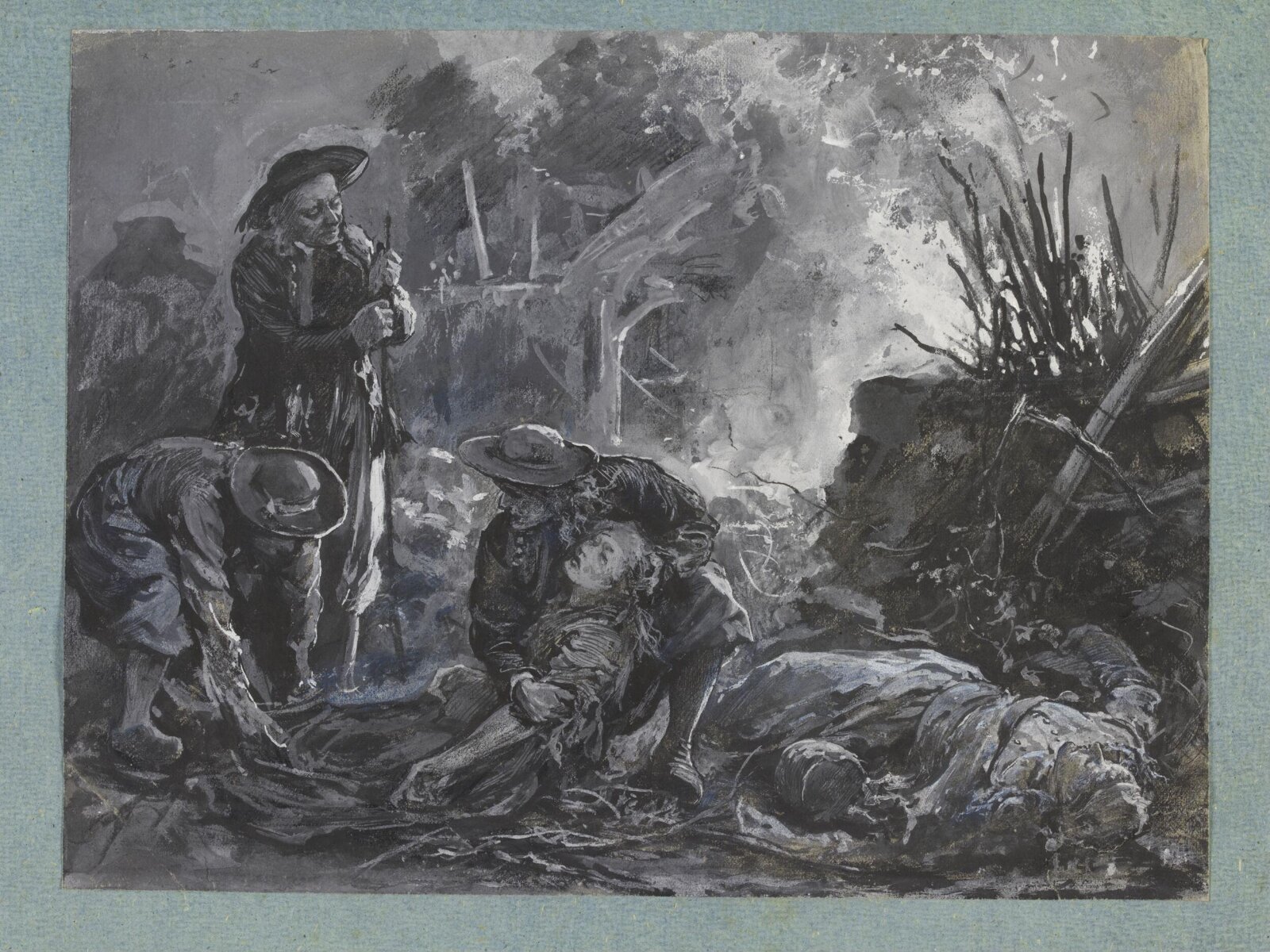 A Battle scene, Luke Fildes, ca. 1860-1927