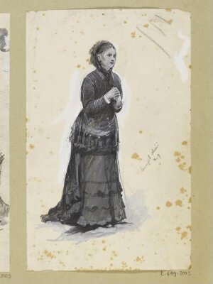 A Woman clasping her hands over her chest