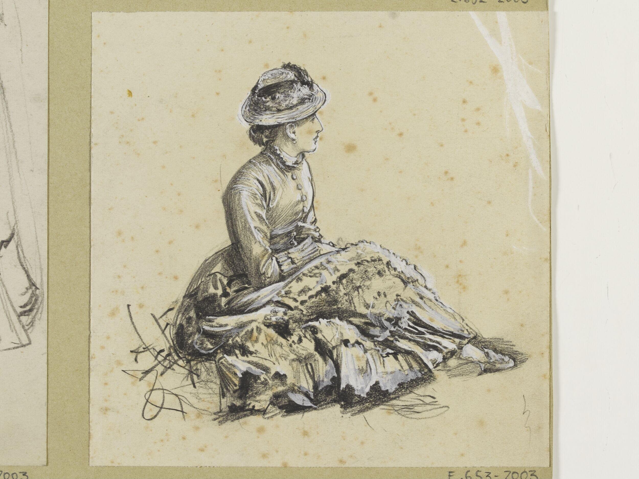 Seated woman in profile