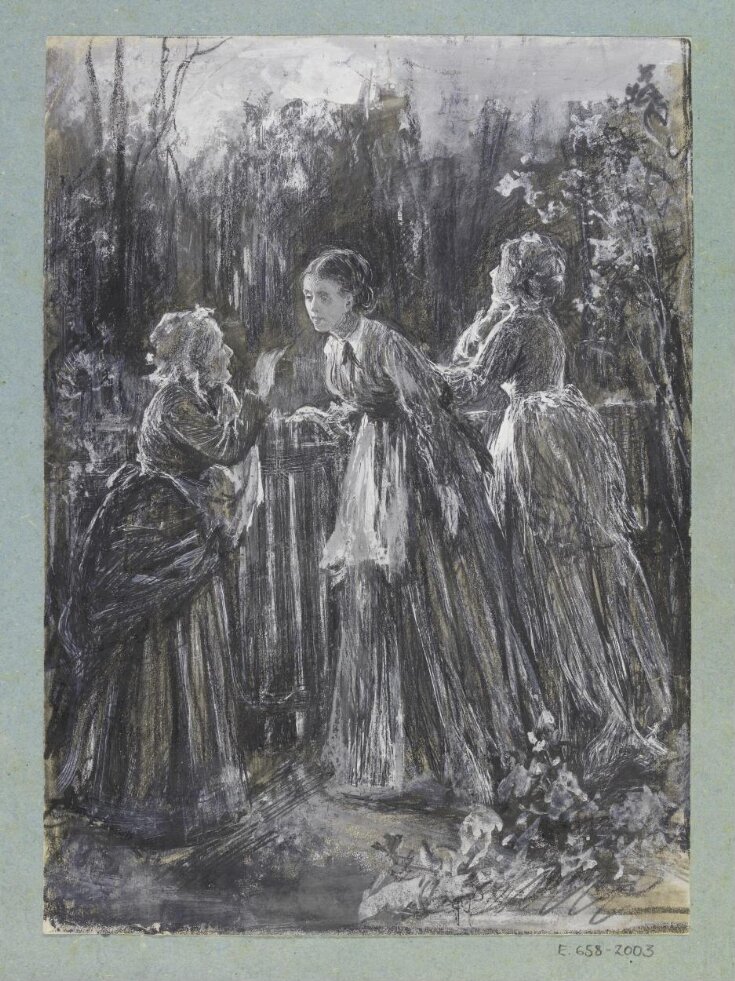 Three women conversing top image