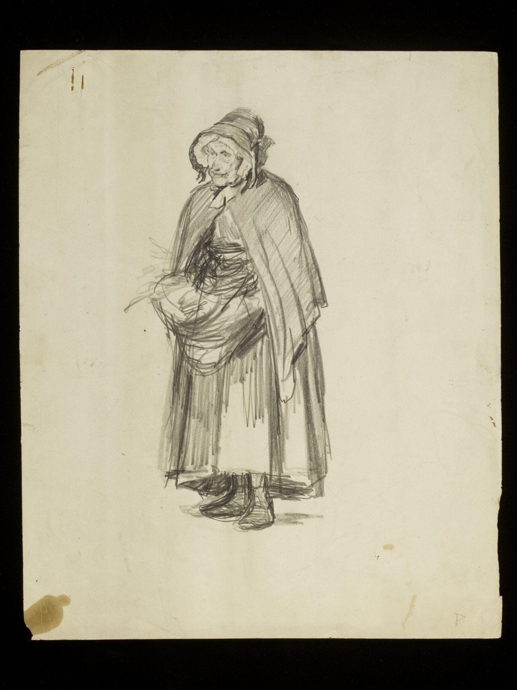 An Old woman wearing a bonnet, Luke Fildes, ca. 1860-1927