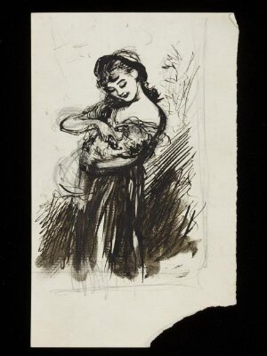 A Young girl holding an animal
