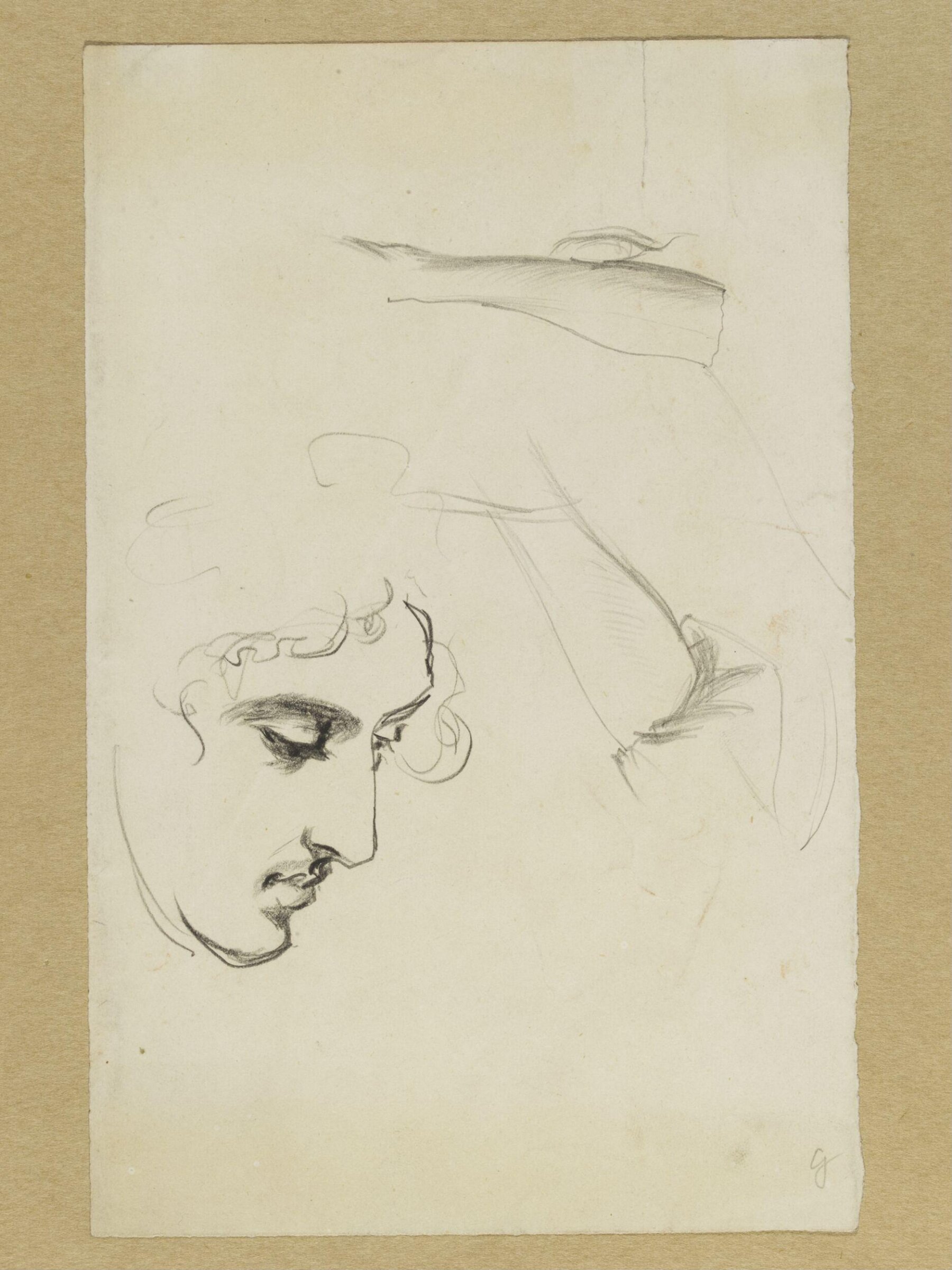 Arms and a head, Luke Fildes, ca. 1860-1927