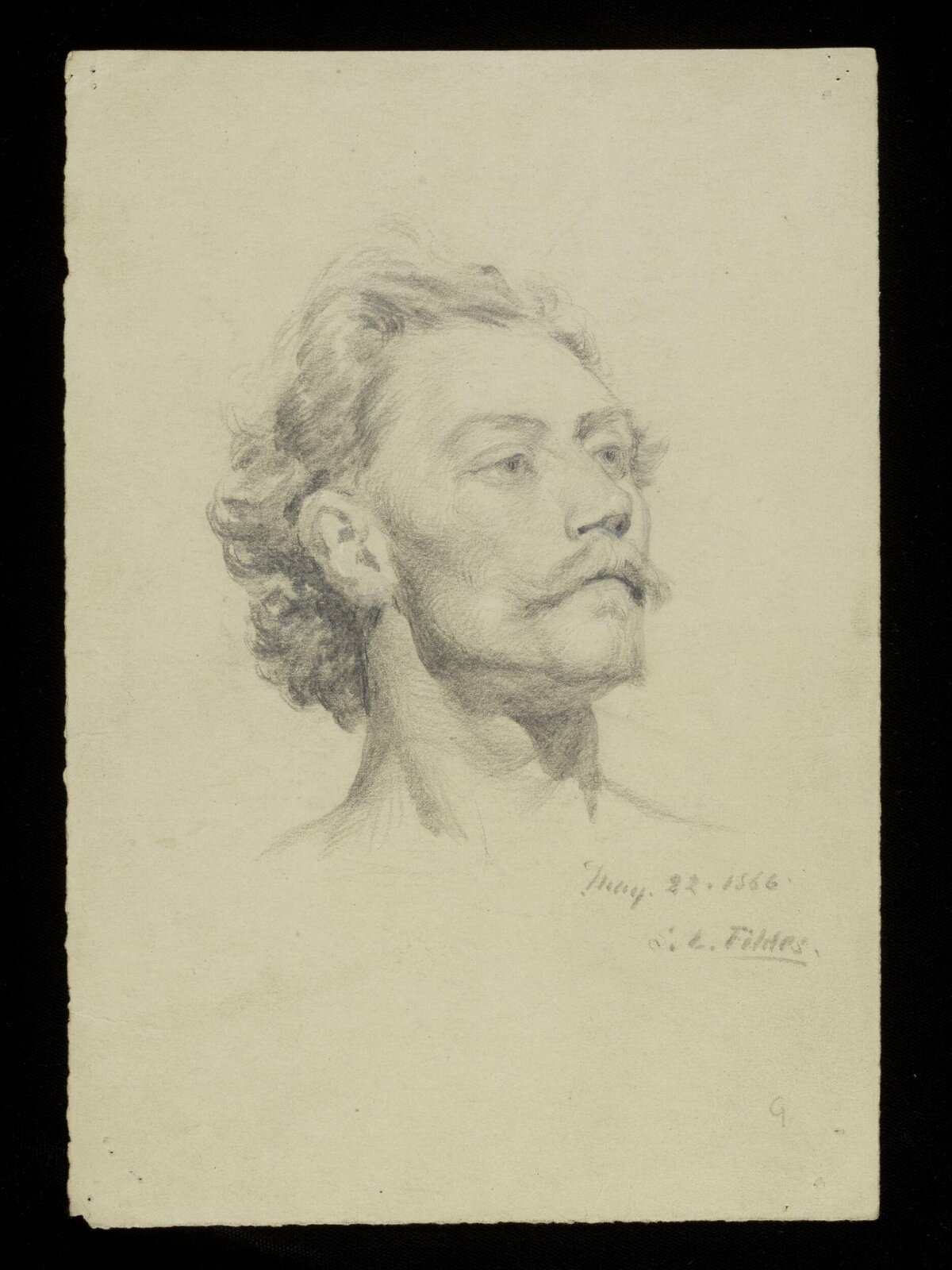 A Man's head, Luke Fildes, ca. 1860-1927
