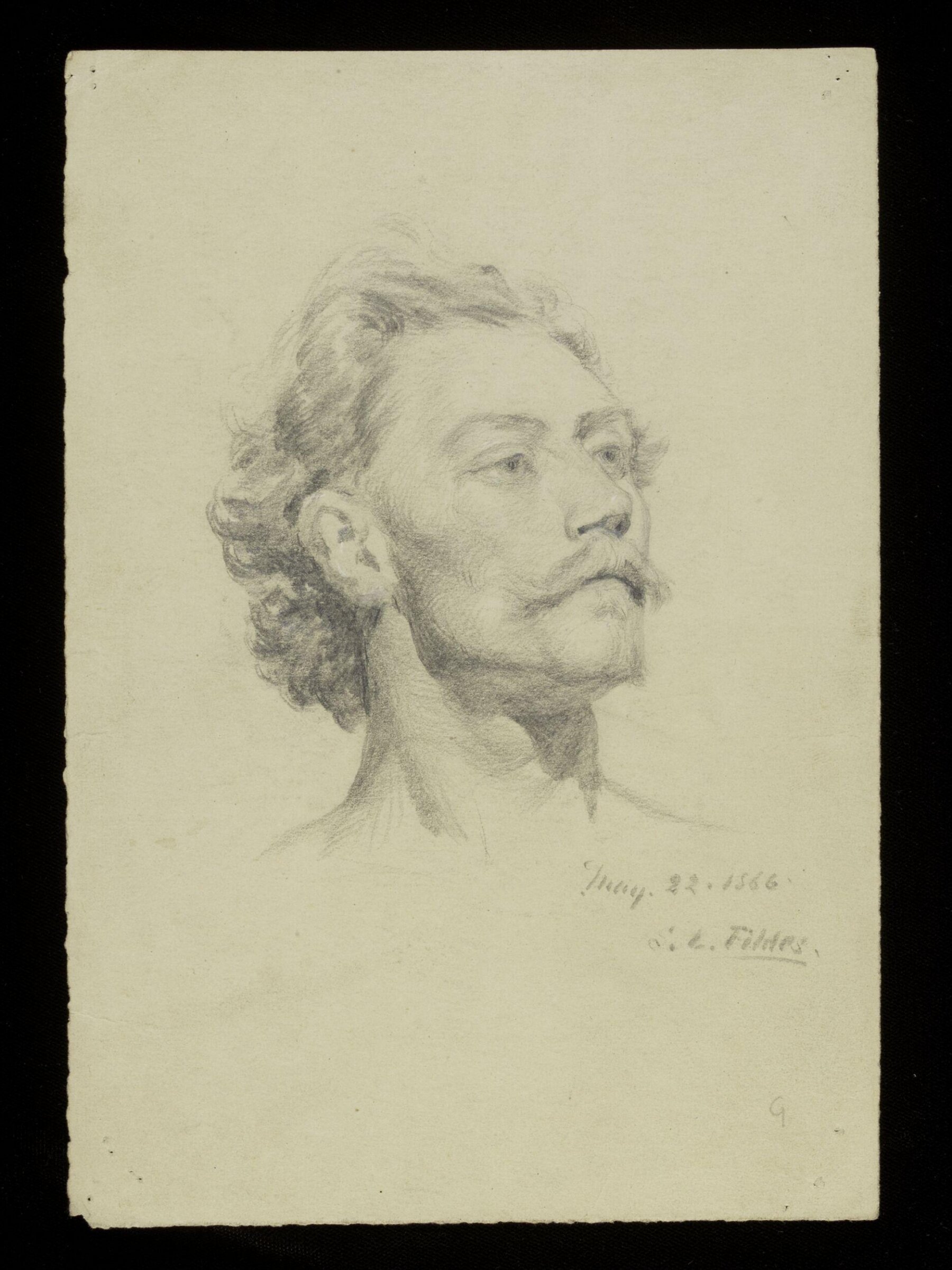 A Man's head, Luke Fildes, ca. 1860-1927