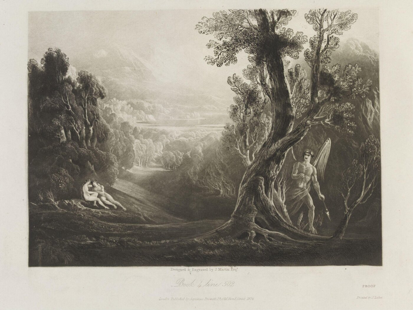 John Martin, Satan contemplating Adam and Eve in Paradise