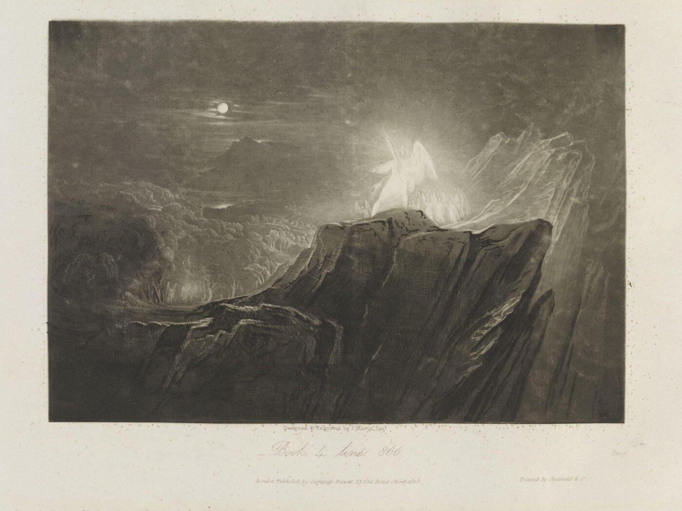 John Martin, The Angels guarding Paradise at night