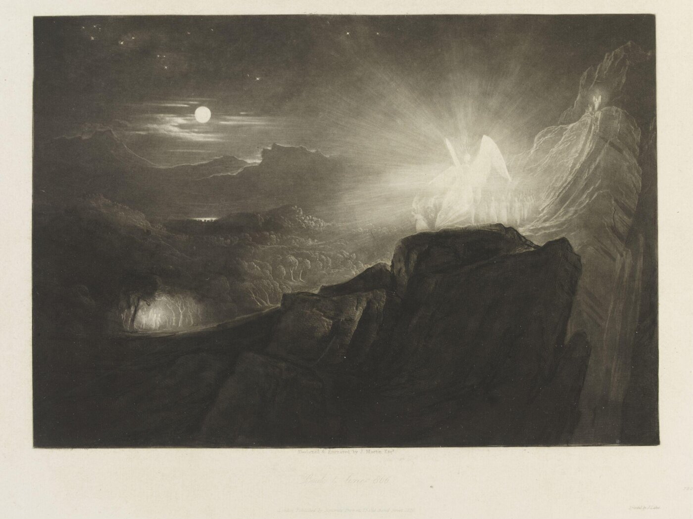 John Martin, The Angels guarding Paradise at night