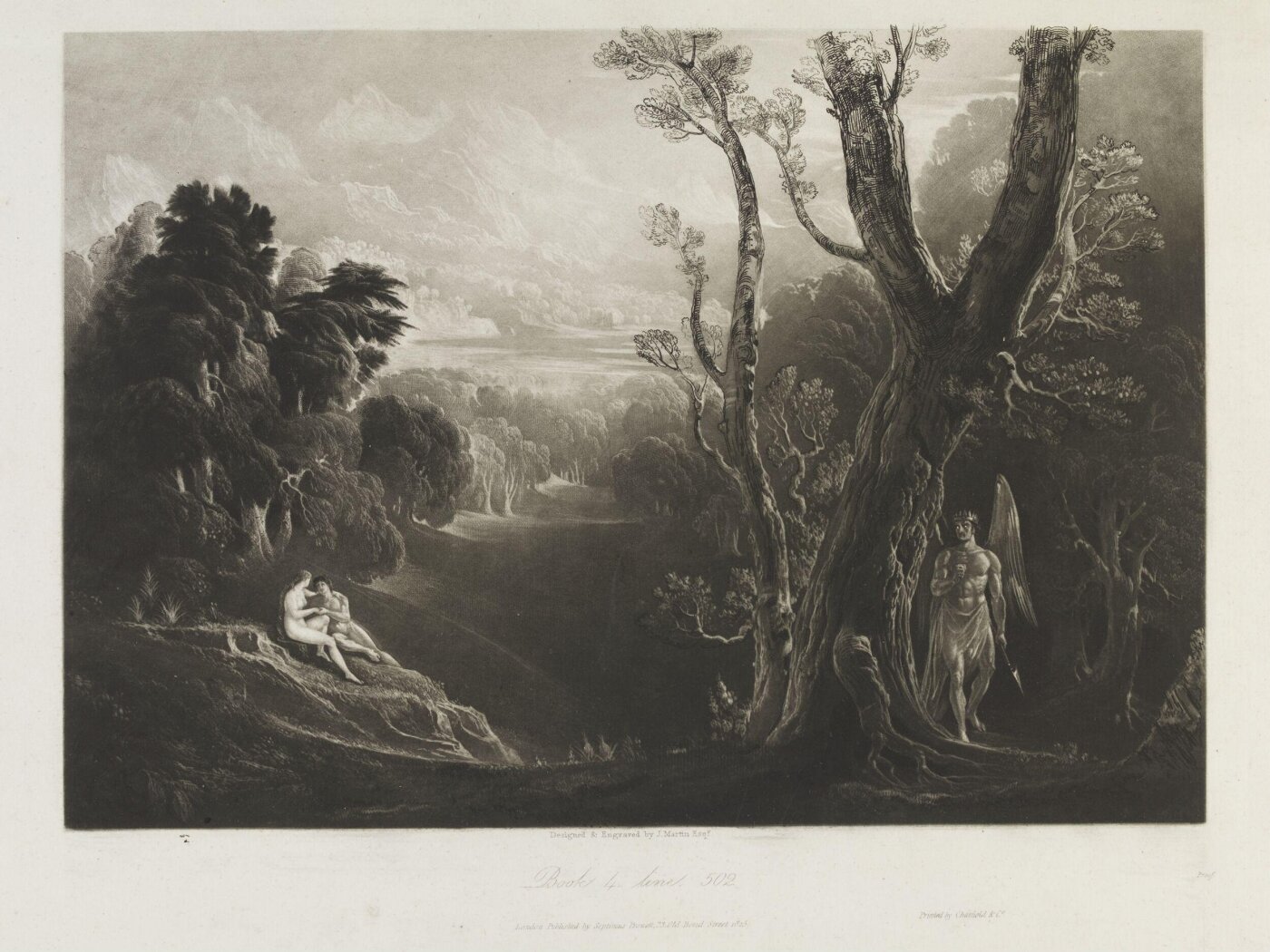 John Martin, Satan contemplating Adam and Eve in Paradise