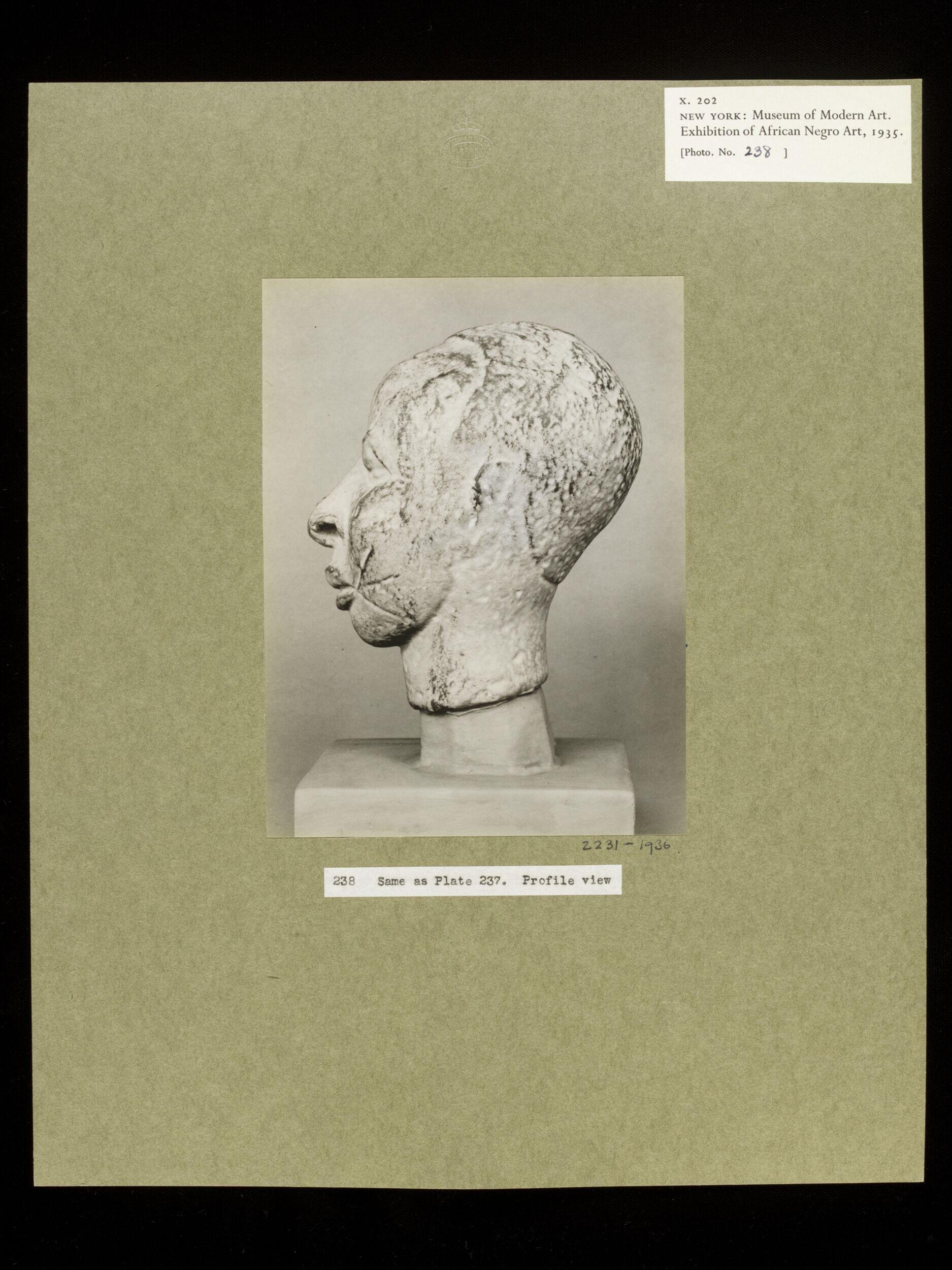 Plaster Cast of Terra Cotta Head.  Yoruba.