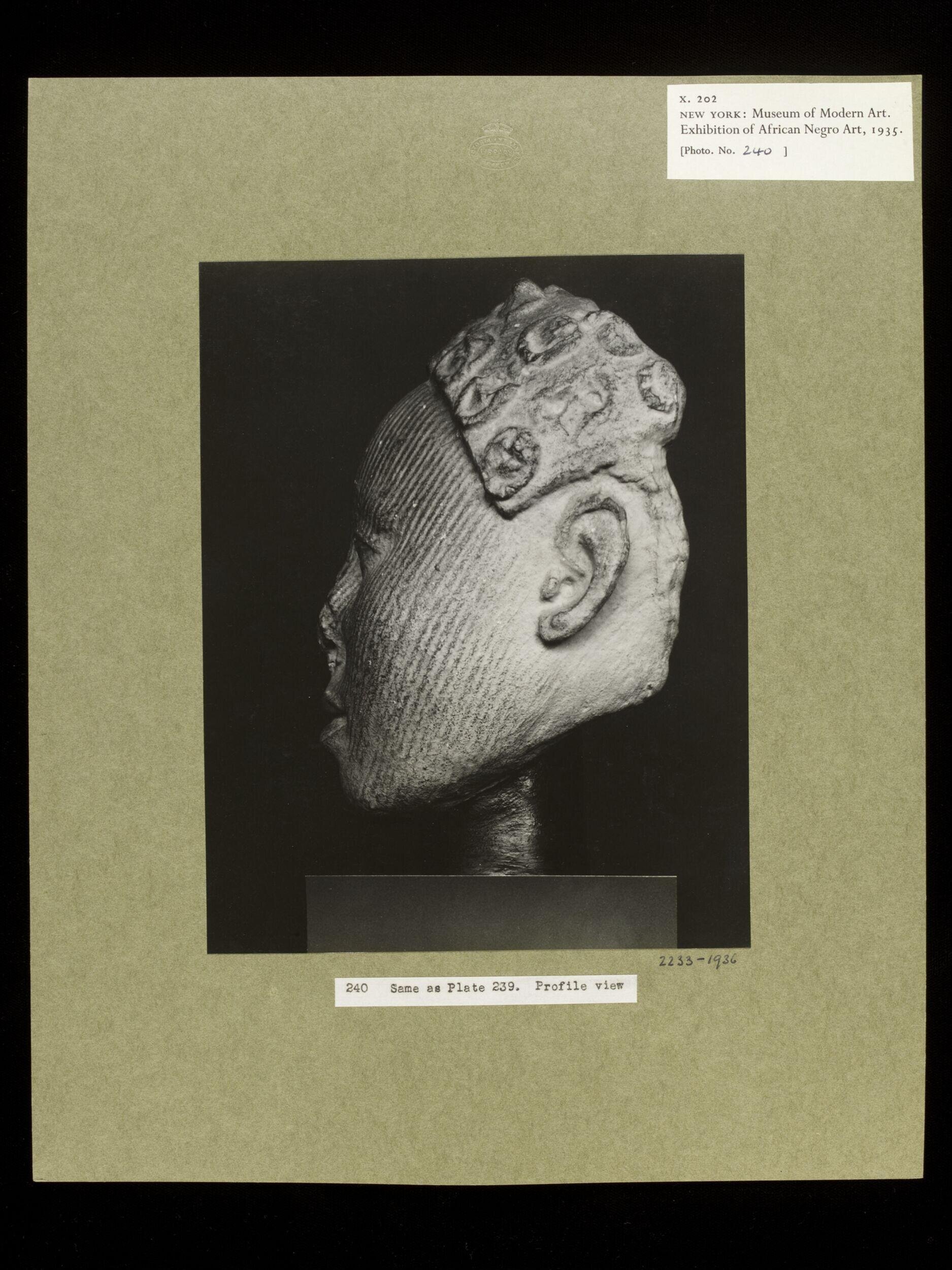 Plaster Cast of Terra Cotta Head.  Yoruba.