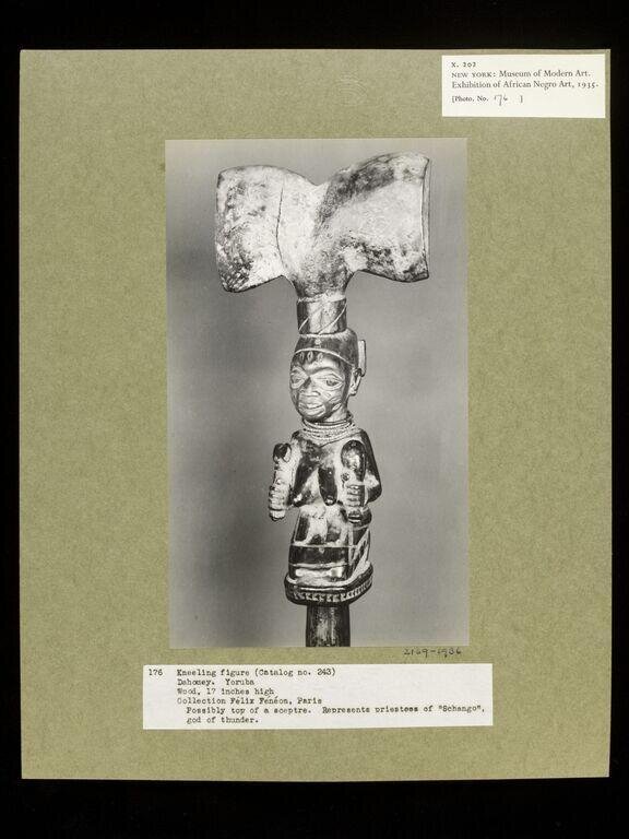 Kneeling Woman (top of sceptre).  Yoruba