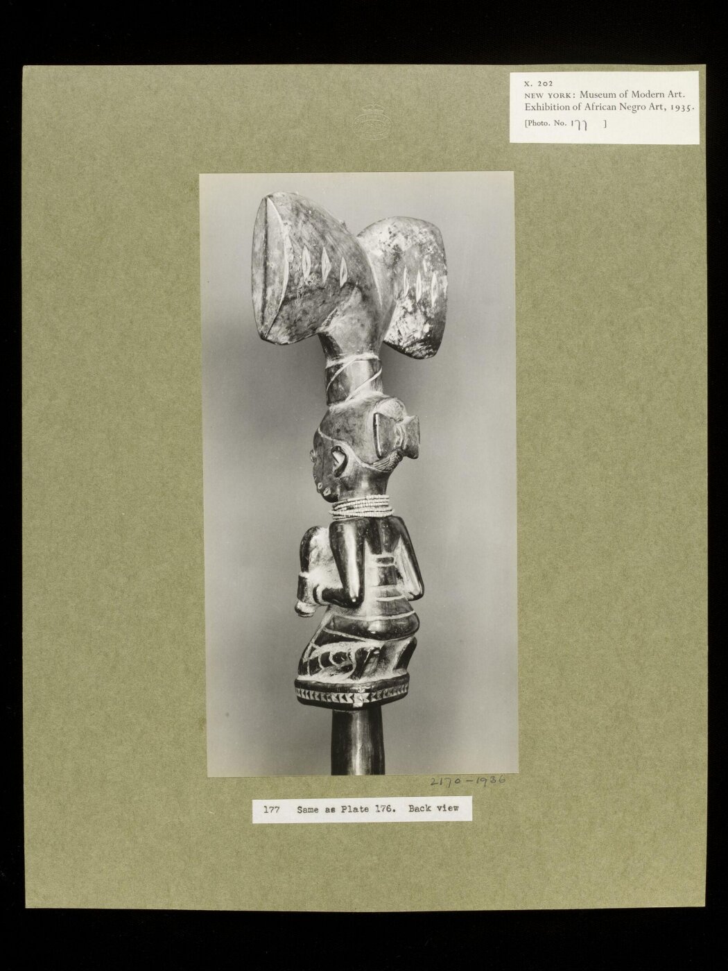 Walker Evans, Kneeling Woman (top of sceptre).  Yoruba