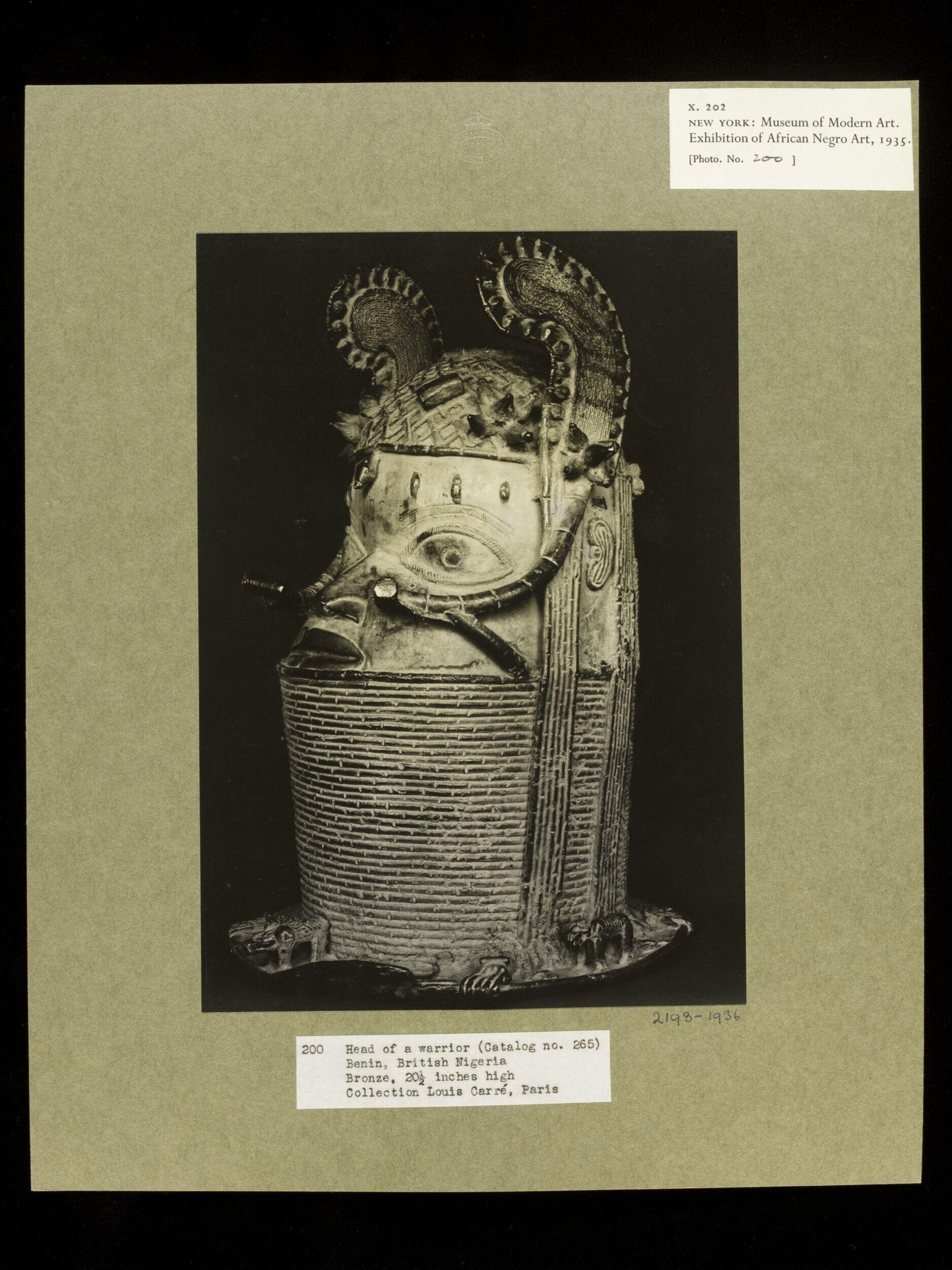 Head of Warrior.  Benin
