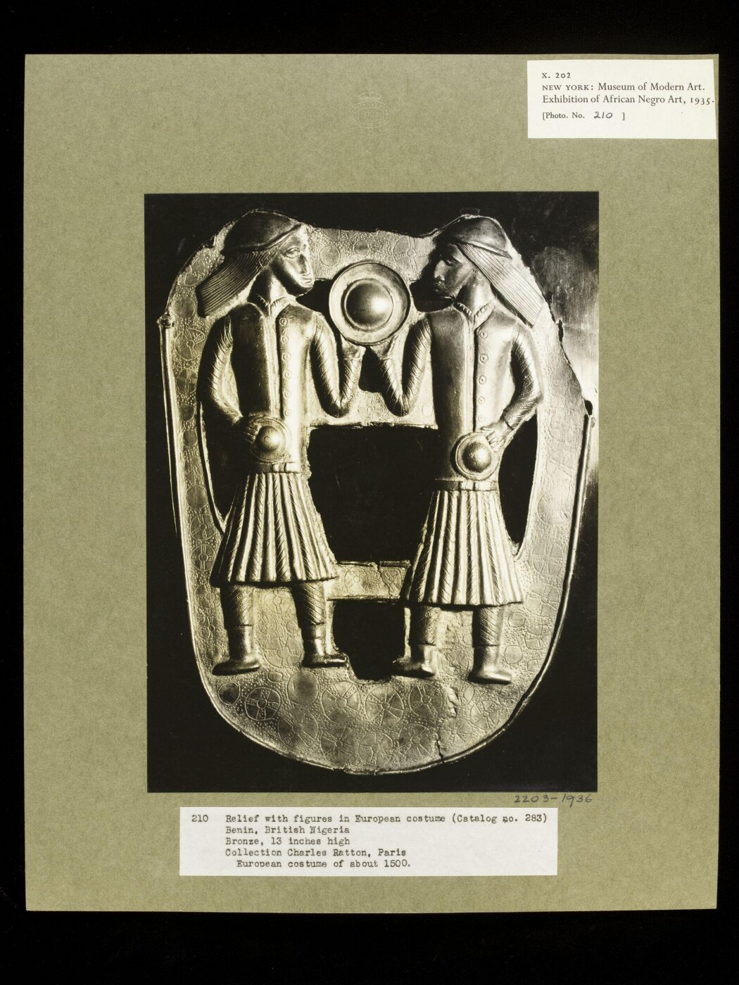 Walker Evans, Relief with Figures in European Dress