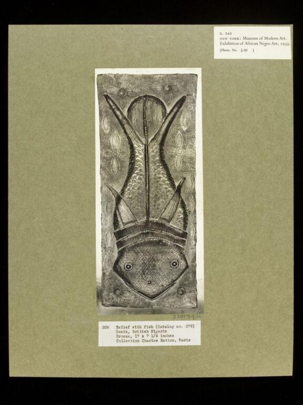 Walker Evans, Relief with Fish. Benin.