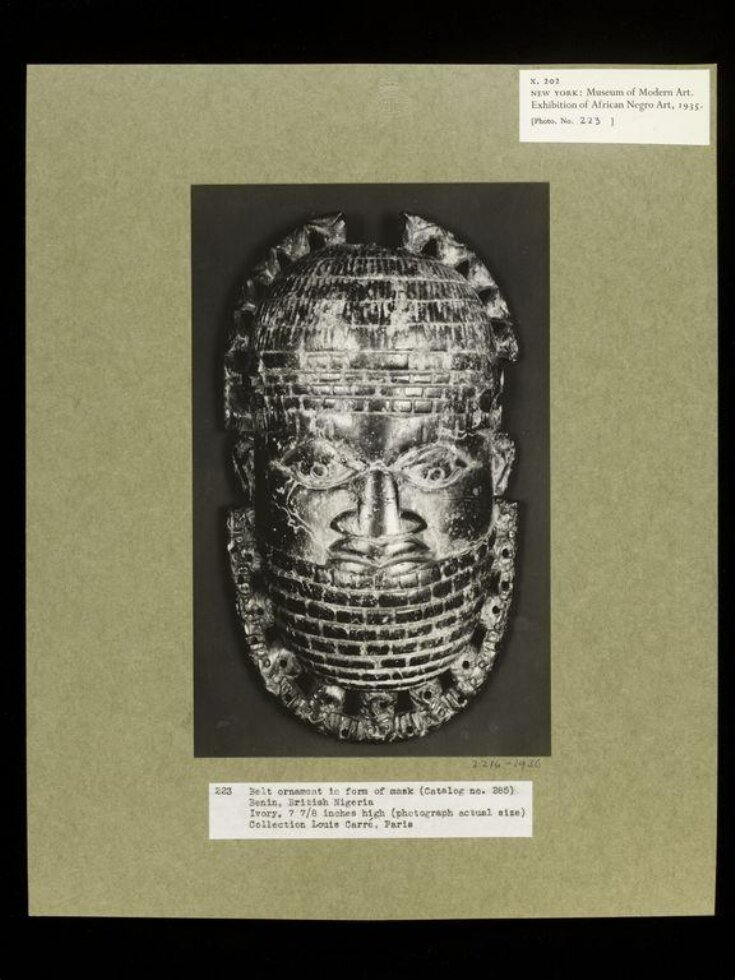 Mask.  Benin. top image