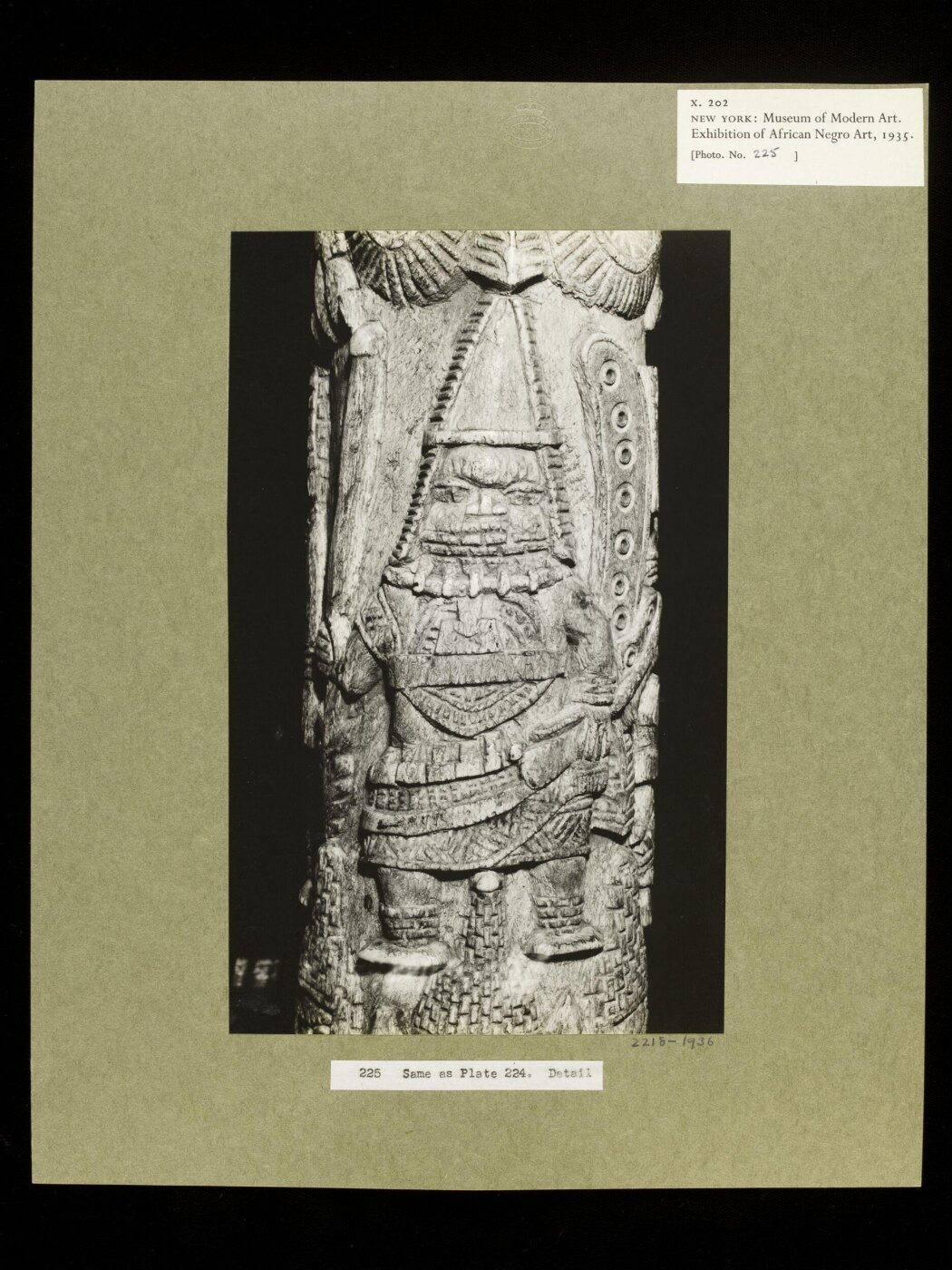 Walker Evans, Carved Elephant Tusk.  Benin.