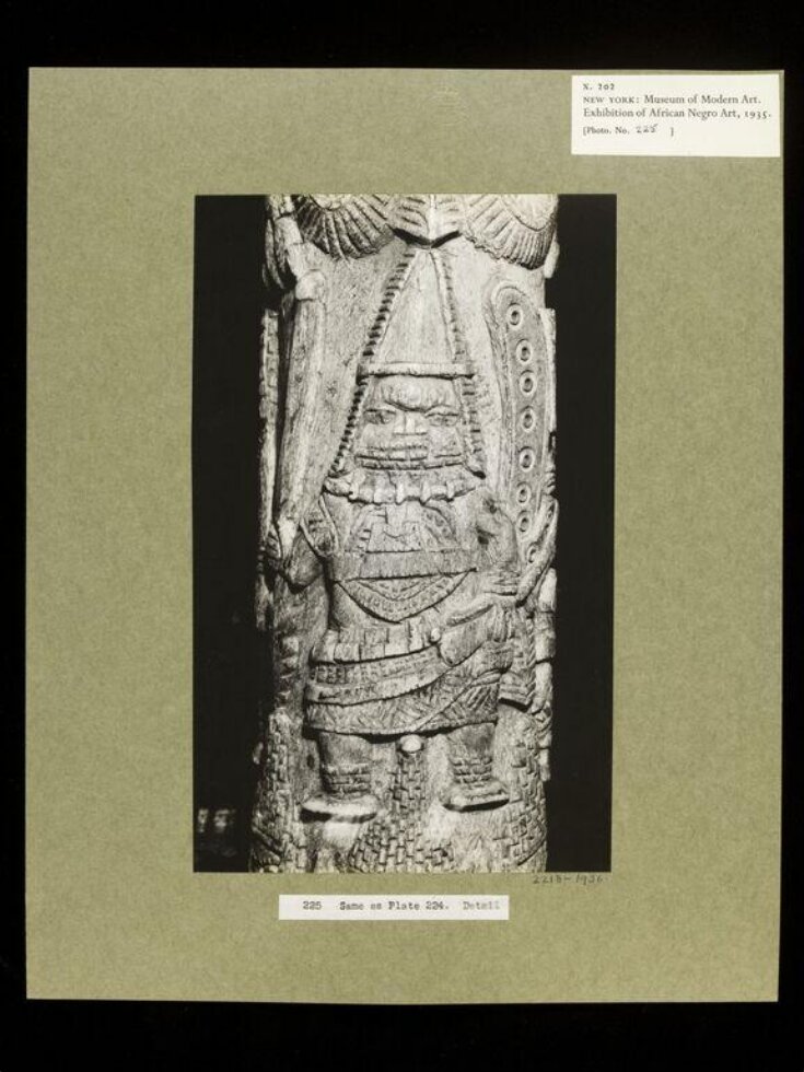 Carved Elephant Tusk.  Benin. top image