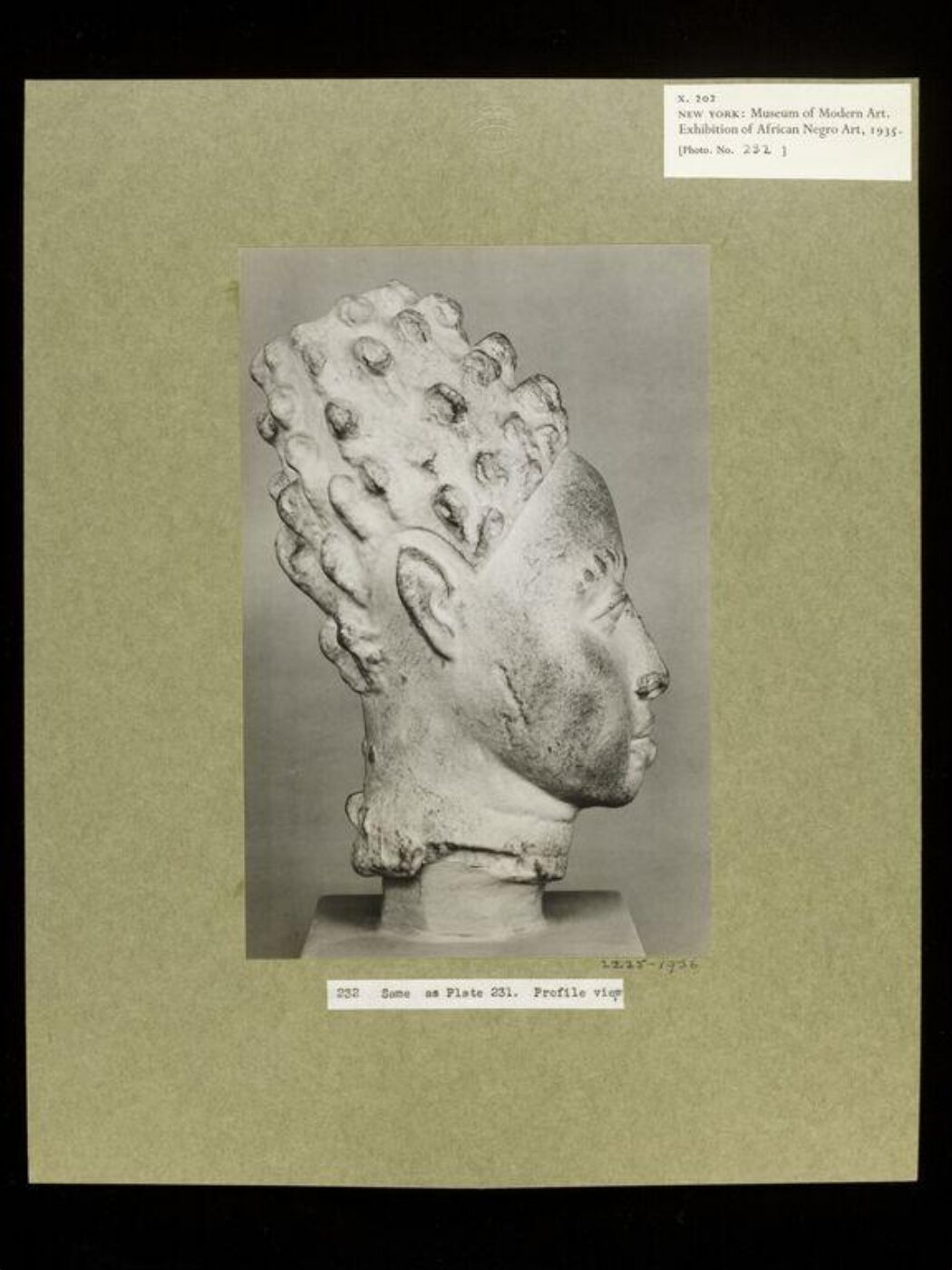 Walker Evans, Plaster Cast of Terra Cotta Head. Yoruba.