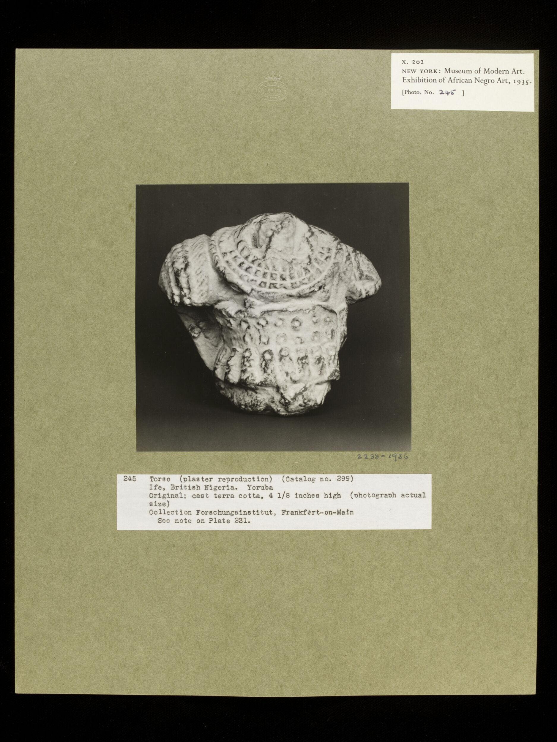 Plaster Cast of Terra Cotta Sculpture.  Yoruba.