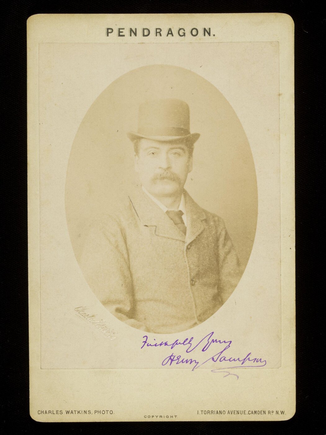 Unknown, Portrait of Mr Pendragon. Cabinet card.