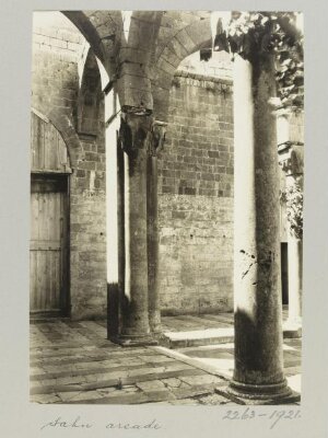 Southeast corner of courtyard in Madrasa al-Firdaws, Aleppo